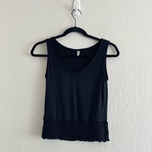 Y2K C.C. Outlaw Black Cropped Smocked Tank Top Sleeveless Womens Size XS